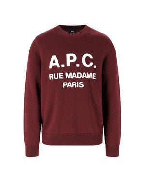 A.P.C. A. P.C. 100% Virgin Wool Crewneck Sweater For - Red
