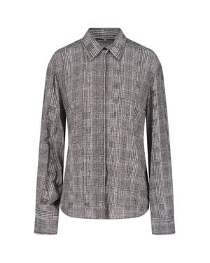 Ermanno Scervino Plaid Long Sleeve Button-Front Shirt - Gray