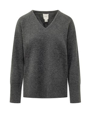 Calvin Klein Luxury Wool V-Neck Sweat - Gray