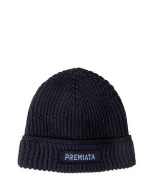 Premiata Ribbed Knit Beanie - Blue