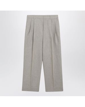 TOTEME Highwaisted Linen Shorts - Gray