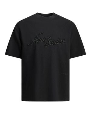 Acne Studios Embroidered Logo T-Shirt - Black