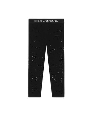 Dolce & Gabbana Girls' Stylish Cotton Leggings - Black