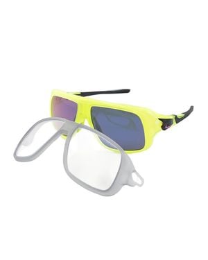 Nike Sunglasses Square Full Rim, Matte Volt Frame And Infrared Mirror-Clear Clip-On Lens Flyfreesoarev24001702 - Multicolor