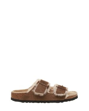 Birkenstock Leather Contoured Footbed Sandals - Brown