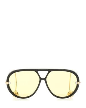 Bottega Veneta Aviator Drop Sunglasses - Black