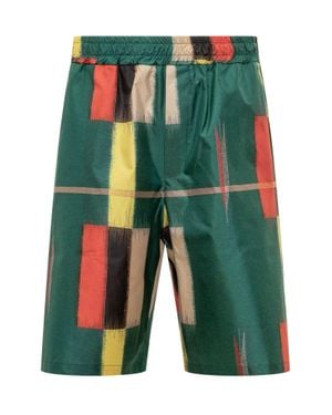 Pierre Louis Mascia Silk Mini Shorts - Green