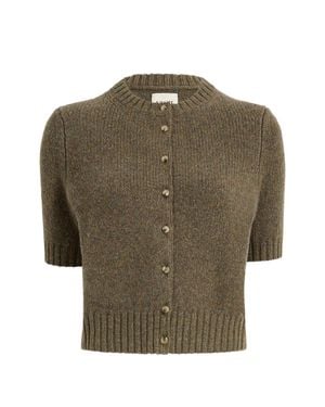 KHAITE Classic Short Sleeve Cashmere Sweater - Green