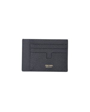 Tom Ford Calf Leather Wallet With Sheep Leather Lining - Blue