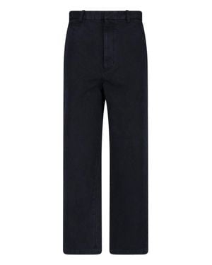 AURALEE Straight-Leg Mid-Rise Tailored Pants - Blue