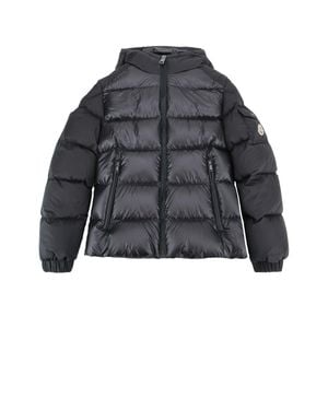 Moncler Kids Quilted Hooded Jacket - Black