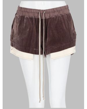 Rick Owens Velvet Drawstring Shorts - Brown