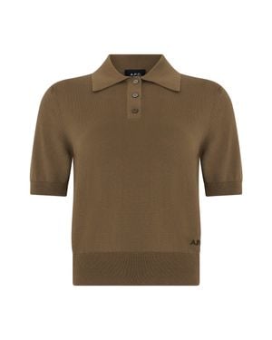 A.P.C. Cotton Knit Polo - Green