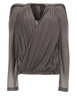 Rick Owens Maria Pleated Crossover Jacket - Black