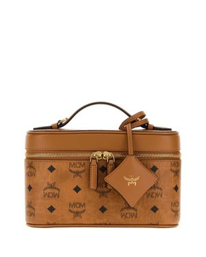 MCM Canvas Mini Shoulder Bag With-Tone Hardware - Brown