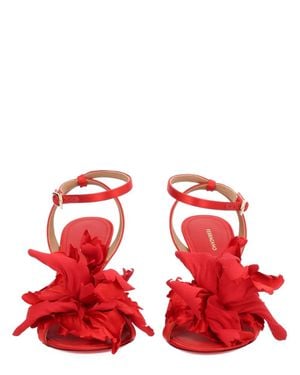 Ferragamo Heeled Sandal Leather - Red