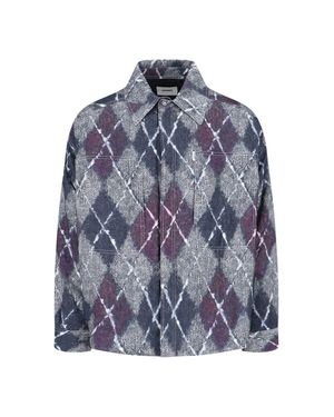 Bonsai Printed Button-Up Overshirt - Blue