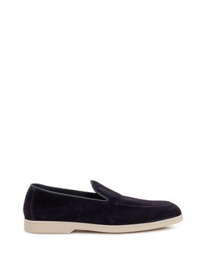 Doucal's Premium Leather Loafers With Rounded Toe - Blue