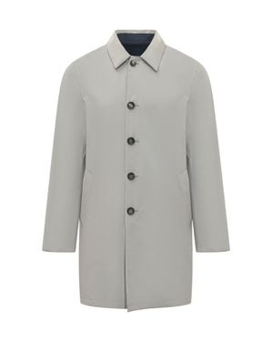 ESTERNO Trendy Rain Jacket With Buttons And Utility Pockets - Gray
