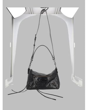 Balenciaga Mini Le City Moto Small Leather Shoulder Bag, 18 Cm X 28 Cm X 11 Cm - Black