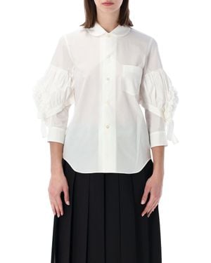 Comme des Garçons Ruffled Sleeve Shirt Cotton - White