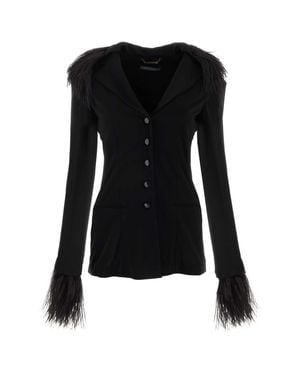 Alberta Ferretti Crepe Blazer - Black