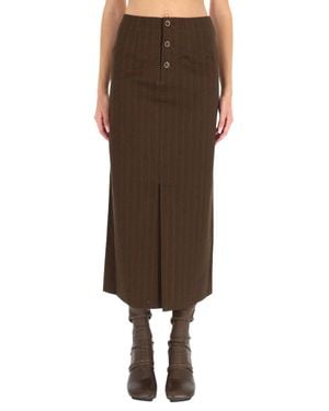 Uma Wang Pinstripe Button Skirt - Brown