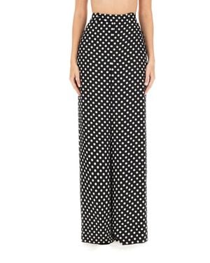 Saint Laurent Satin Polka-dot Pants - Black