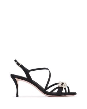 Roger Vivier Mini Flower Strass Sandal 65 - White