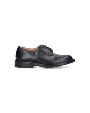 Tricker's Daniel Leather Flat Shoes For - Black