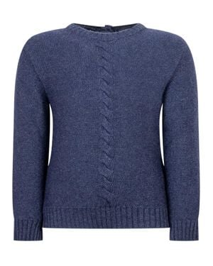 L'ORSOBRUNO Pullover With Braided Detail - Blue
