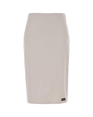 Miu Miu Stretch Cotton-Blend Midi Skirt - White