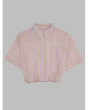 Bellerose Striped Cropped Shirt - Pink