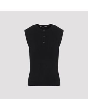 Studio Nicholson Aurel Half Placket Vest - Black