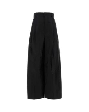 Carven Silk Blend Wide-Leg Pant - Black