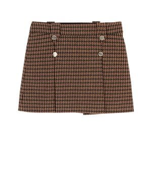 Twinset Kids Pied-De-Poule Mini Skirt - Brown