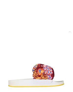 La DoubleJ Braid Slide Sandals - Red