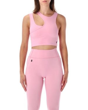 On Shoes Asymmetric Cutout Crop Top - Pink