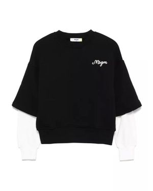 MSGM Jersey With Logo - Black