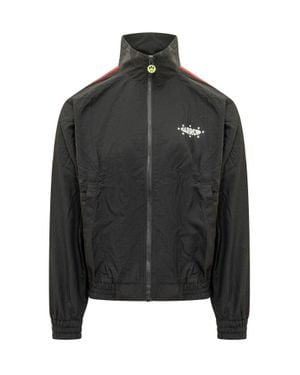 Barrow Logo Print Nylon Track Jacket - Black