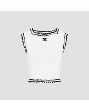 Celine Crochet Cotton Top - White