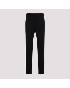 Saint Laurent Sophisticated Wool And Silk Blend Pants - Black