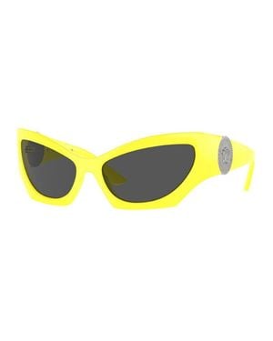 Versace Sunglasses Cat Eye Full Rim, Frame And Dark Lens Ve4450541787 - Yellow