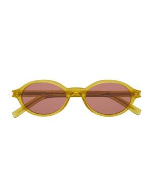 Saint Laurent Engraved Temples Acetate Sunglasses With 100% Uva/Uvb Protection - Multicolor