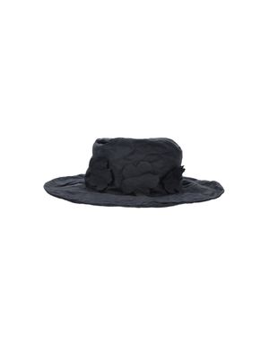 Scha Floral Applique Wide Brim Hat - Blue