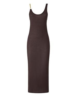 Pinko Chain Strap Sleeveless Scoop Neck Dress - Purple