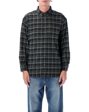 DUNST Plaid Button-Up Shirt - Blue