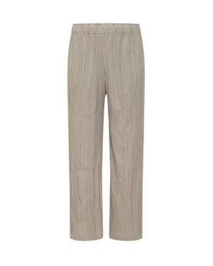 GONGDID DESIGN Textured High-Waisted Pants - Gray