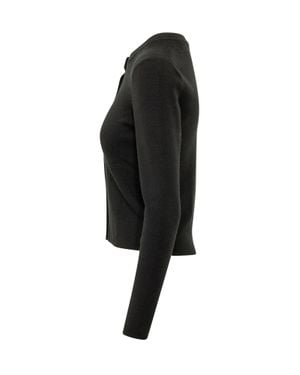 MICHAEL Michael Kors Merino Rib Crew Cardigan - Black