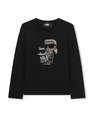 KARL LAGERFELD T-Shirt With Logo - Black